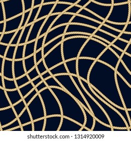 Marine rope seamless pattern. Nautical print. Vector illustration