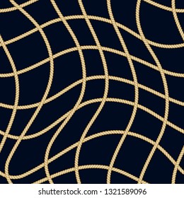 Marine rope seamless pattern. Nautical print. Vector illustration