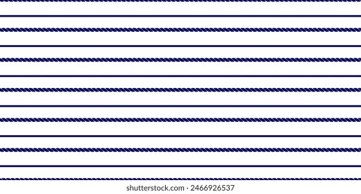 Marine rope stripe seamless pattern, Nautical style concept design background