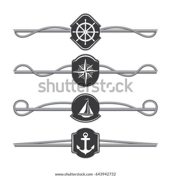 Marine ropes vector\
dividers and borders. Rope divider, marine rope line, rope\
dividers. Vector\
illustration.