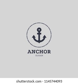 Anchor Logo Anchor Accents Background Blue Stock Vector (Royalty Free ...