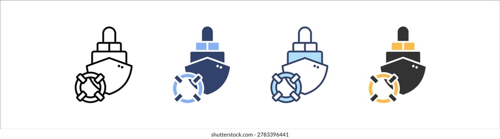 Marine Safety Icon Set Multiple Style Collection