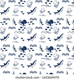 Marine Sea Pattern. Swatch Included.