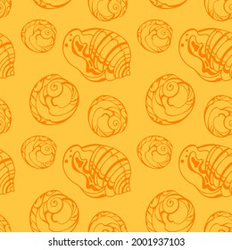 Marine sea shells seamless pattern. Marine background, Coral reef. Ideal for fabric, wallpaper, wrapping paper, textile, bedding, t-shirt print. Vector sea background EPS 8.