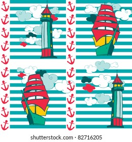 marine seamless pattern