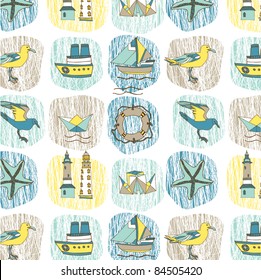 Marine seamless pattern