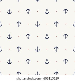 Marine seamless pattern/ Anchor