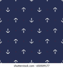 Marine seamless pattern/ Anchor