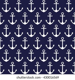 Marine seamless pattern. Anchor background. Vector illustration.