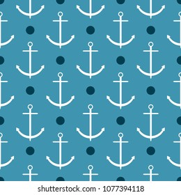 Marine seamless pattern with anchors
