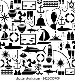 marine seamless pattern background icon.