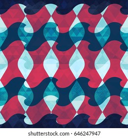 Marine seamless pattern with grunge effect (vector eps 10)