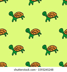 Marine seamless pattern. Hand drawn vector