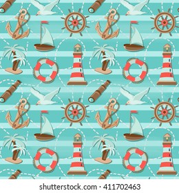 Marine seamless pattern. Seamless pattern sea.