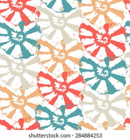 Marine seamless pattern with shells. Hand drawing.