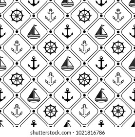 Marine seamless pattern. Suitable for wallpaper, paper, decoration Vector illustration
