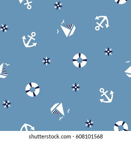Marine seamless pattern/Cute Anchor
