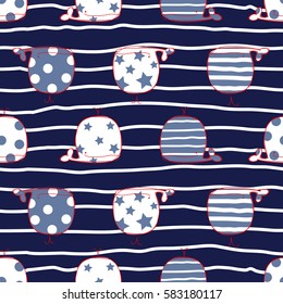Marine seamless pattern/Cute Whales