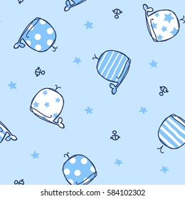 Marine seamless pattern/Cute Whales