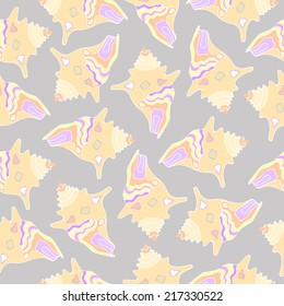Marine seamless pattern.Seashell background.