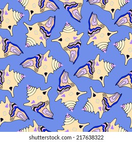 Marine seamless pattern.Seashell background.