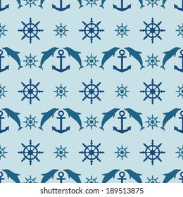 Marine seamless vector pattern 