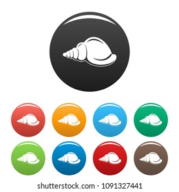 Marine shell icon. Simple illustration of marine shell vector icons set color isolated on white