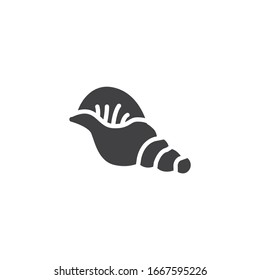 Marine shell vector icon. filled flat sign for mobile concept and web design. Spiral seashell glyph icon. Symbol, logo illustration. Vector graphics