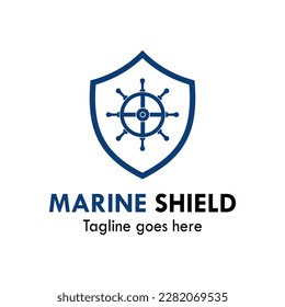Marine shield logo template illustration