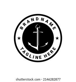 marine ship anchor logo illustration