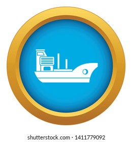 Marine ship icon blue vector isolated on white background for any design