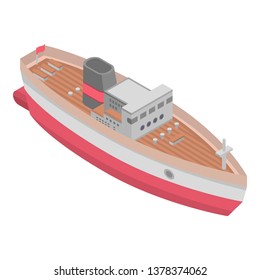 Marine ship icon. Isometric of marine ship vector icon for web design isolated on white background