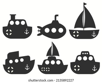 Symbol für das Schiff. Vektorgrafik einzeln auf weißem Hintergrund