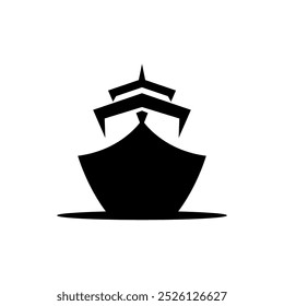 Marine ship silhouette icon isolated on white background