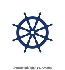 Marine Ship Steer Logo. Nautical Symbol. Icon Vector Eps 10.