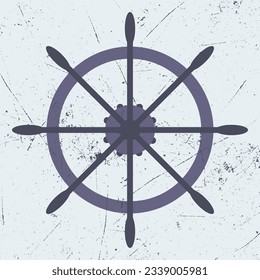 marine ship steering wheel vector picture.
