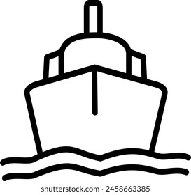 Marine ship transportation icon. Simple black style transportation symbol sign for apps and websites. Replaceable vector design.