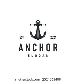 Marinha navio vetor âncora logotipo simples design minimalista âncora ilustração simples marinho símbolo modelo