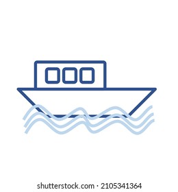 marine ship vector color line icon. for info graphics, websites, mobile and print media.