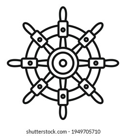 Marine ship wheel icon. Outline Marine ship wheel vector icon for web design isolated on white background