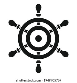Marine ship wheel icon. Simple illustration of Marine ship wheel vector icon for web design isolated on white background