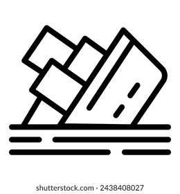 Marine ship wreck icon outline vector. Sea insurance. Burning cruise