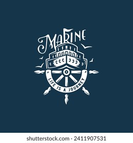 Marine shipping logo design vector template
