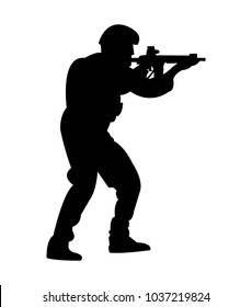 Soldier Gun Silhouette Vector Stock Vector (Royalty Free) 1840703626 ...