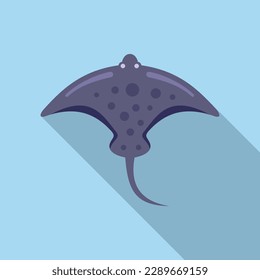 Marine stingray icon flat vector. Fish animal. Nature wildlife