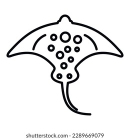 Marine stingray icon outline vector. Fish animal. Nature wildlife