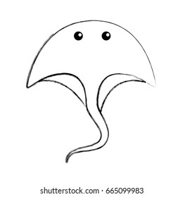 Marine stingray isolated icon