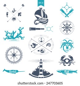 Marine style. Marine characters.