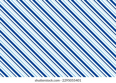  Marine style diagonal stripes pattern. Sailor, nautical blue and white color lines background