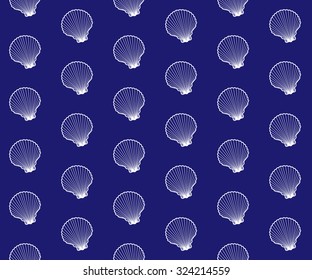 Marine style seamless backdrop. Endless sea shell background for wallpapers, pattern fills, textile, decorative wrapping paper.